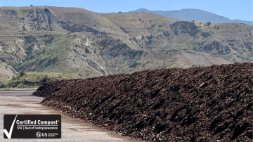 Row of compost