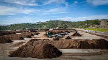 photo of OCWR greenery with lines of compost at Prima site