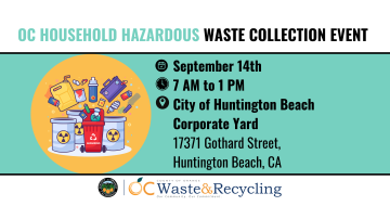 OC hazardouse waste collection Event flyer with date and time