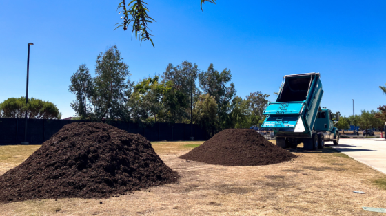 compost and mulch being delivered