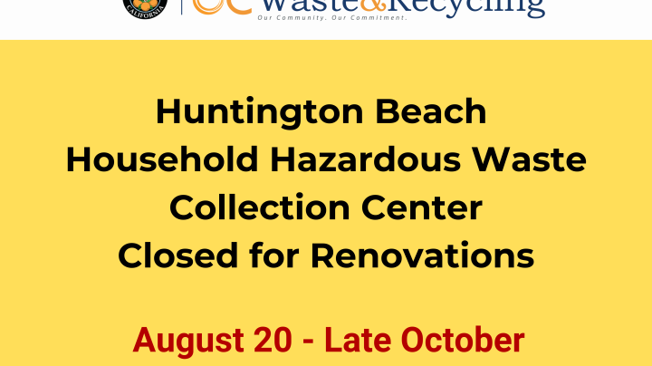 Huntington beach banner of temporarily closing with date