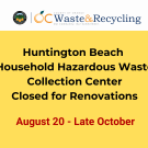 Huntington beach banner of temporarily closing with date