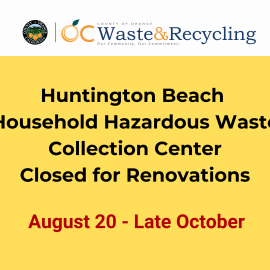 Huntington beach banner of temporarily closing with date