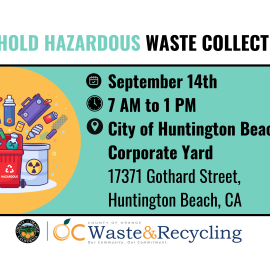 OC hazardouse waste collection Event flyer with date and time