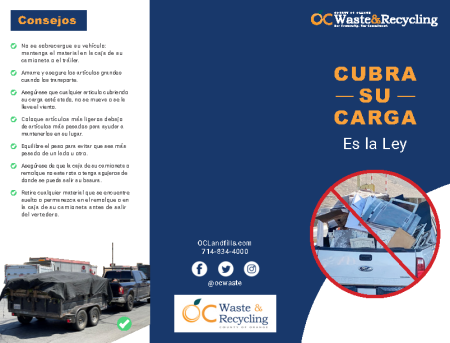 Cover Your Load brochure cover page in Spanish