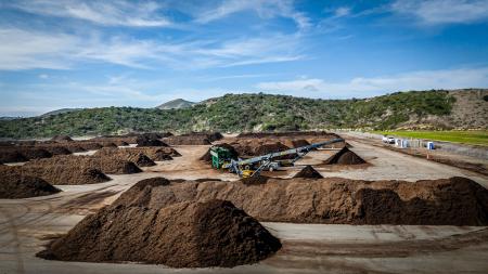 photo of OCWR greenery with lines of compost at Prima site