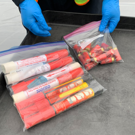 bag of marine flares