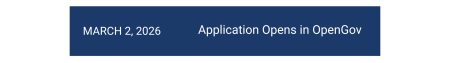 "March 2, 2026 date" and "Application Opens in OpenGov" in blue block