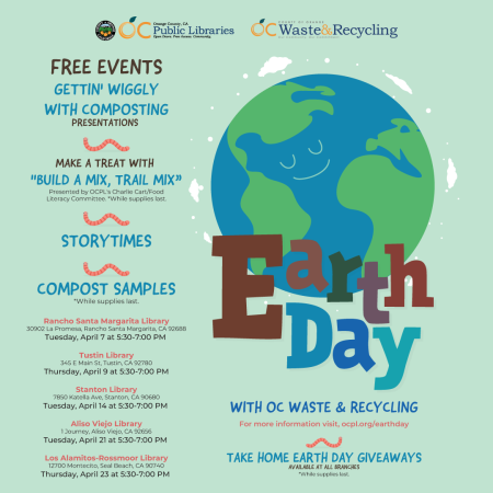 Graphic displaying free Earth Day events