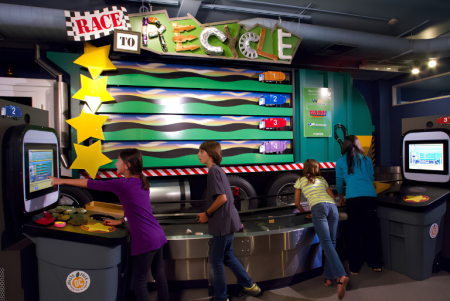 Children at race to recycle game