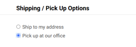 shipping or pick up option